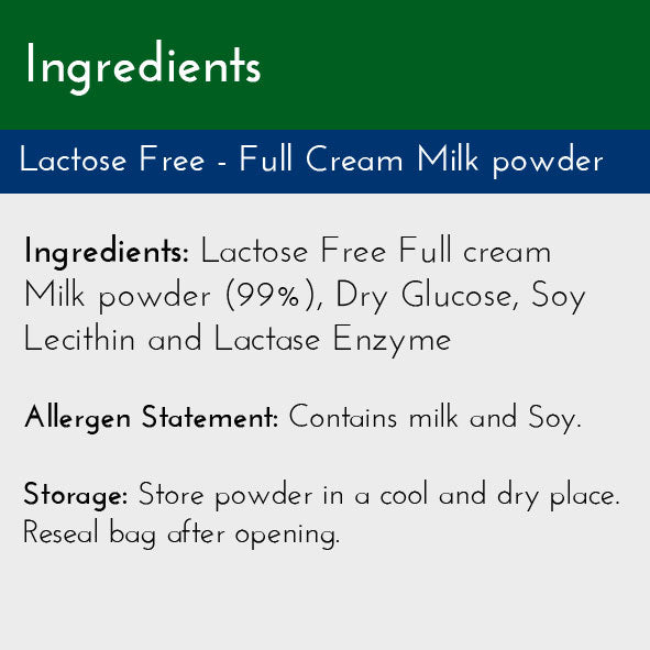 Lactose Free Milk Powder - Full Cream Milk powder 1 kg
